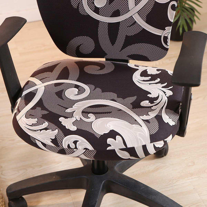 Modern Printing Elastic Stretch Office Chair Cover Computer Armchair Slipcover Protector Anti-dirty Rotating Chair Seat Case Computer Office Chair Covers - Protective & Stretchable Universal Chair Cover Stretch Rotating Chair Slipcover