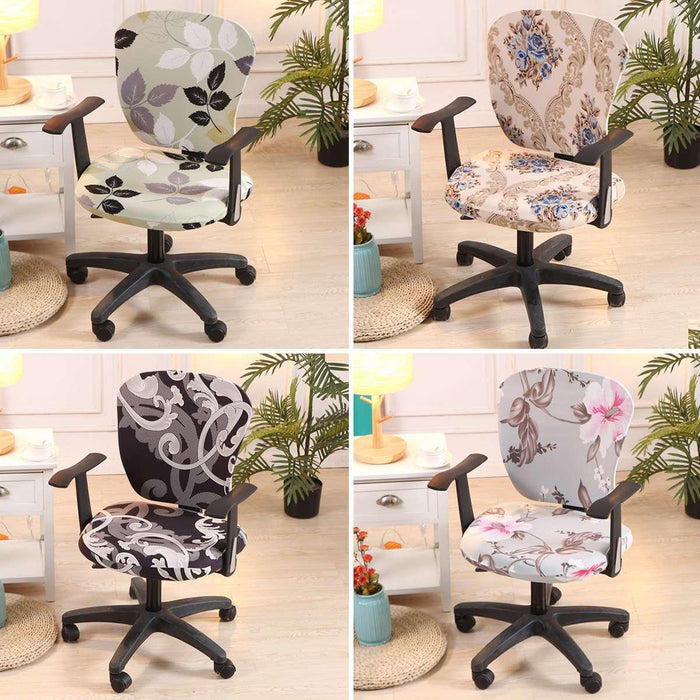 Modern Printing Elastic Stretch Office Chair Cover Computer Armchair Slipcover Protector Anti-dirty Rotating Chair Seat Case Computer Office Chair Covers - Protective & Stretchable Universal Chair Cover Stretch Rotating Chair Slipcover