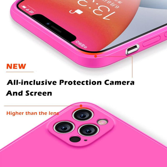 Modern Silicone Square Phone Case For iPhone 13 14 Pro Max Silicone Shockproof Slim Thin Phone Case Soft Silicone Rubber Full-Body Protective Bumper Case