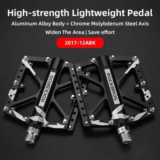 Mountain Bike Bicycle Pedals Cycling Ultralight Aluminum Alloy 4 Bearings Pedals Bike Pedals Flat Advanced 4 Bearings Mountain Bike Pedals Platform Bicycle Flat Alloy Pedals