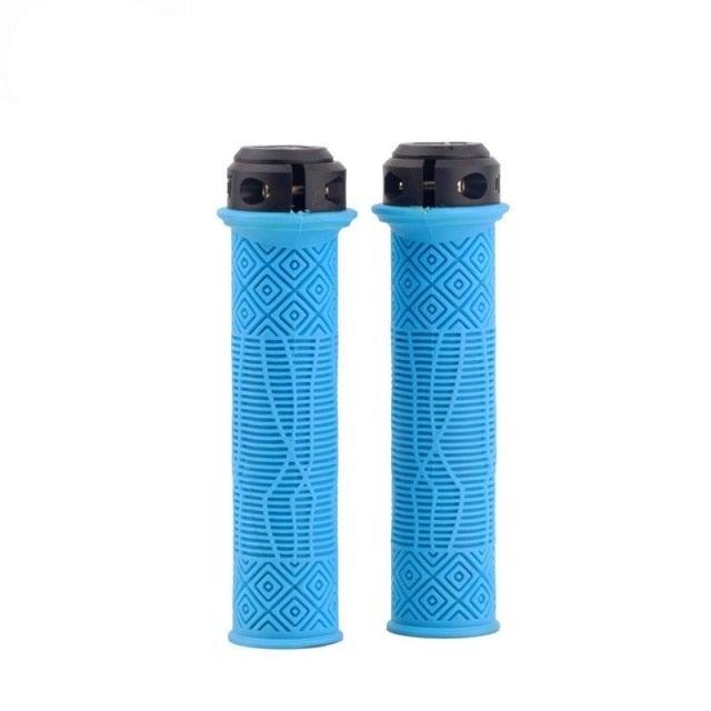 Mountain Bike Handlebar Handle Pro Lock Handle Aluminum Alloy Silicone Handlebar Grips Double Lock-on Bicycle Handle Bar Grips Ergonomic Non-Slip Silicone Hand Grip For Scooter Mountain