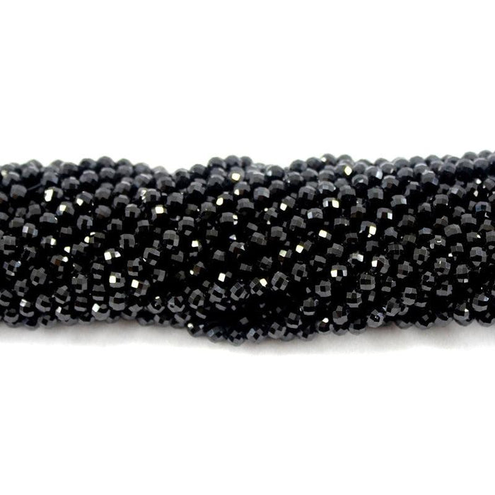 Natural Faceted Black Spinel 100% Shiny Bright Quality Loose Round Beads 2/3/4/6MM 15Inch For Jewelry Making Bracelet Necklace Faceted Black Crystal Round Beads for Jewelry Making