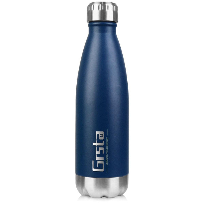 Neon Blue Water Bottle for Men Women & Kids Double Wall Stainless Steel Water Bottle Thermos Insulated Vacuum Flask Gym Sport Shaker Bottle Portable Thermoses Stylish Stainless Steel Bottle Keeps Water & Beverages All Day Hot Or Cold