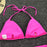 Neon Pink Bikini Women Swimwear Halter Swimsuit Female Two-Pieces Bikini Set Swimwear Halter String Triangle Bikini Sets Bather Bathing Suit Swim