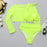 Neon Yellow Crop Top Swimwear Women Summer 3 Pieces Swimsuit Bikini Sets With Sheer Crop Top Cover Up Beachwear Mesh Long Sleeve Cover Ups Top Three Piece Swimsuit Bikini Set