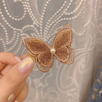 New Arrival Lace Cute Butterfly Hair Clips Hairpins Fashion Barrette Wedding Hairpins Woman Wedding Hair Accessories for Brides and Bridesmaids Styling Tools