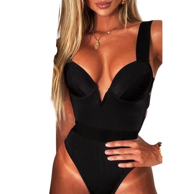 New Bikini Sets Black Push Up Swimsuit Women Neon Patchwork Bikini Swimsuit 2 Piece Cutout Molded Push Up Bathing Suit Women Swimwear Splicing Bathing Suit Holiday Beach Swimming Suit