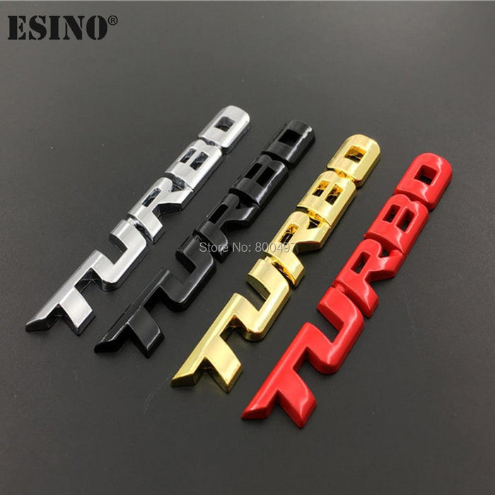 New Car Styling Car Turbo Boost Loading Boosting 3D Metal Chrome Zinc Alloy 3D Emblem Badge Sticker Decal  3D Metal Turbo Car Truck Door Body Side Fender Rear Trunk Adhesive Emblem Badge Decals Auto Accessory