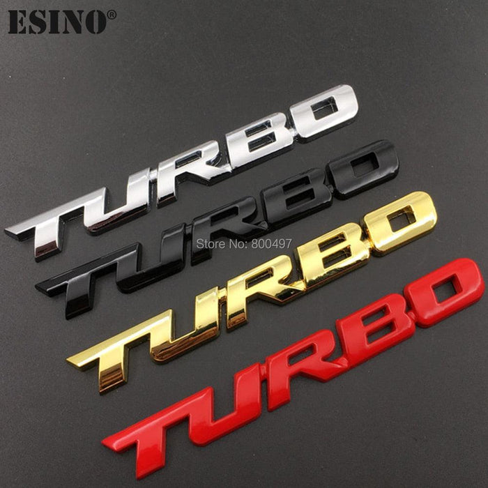 New Car Styling Car Turbo Boost Loading Boosting 3D Metal Chrome Zinc Alloy 3D Emblem Badge Sticker Decal  3D Metal Turbo Car Truck Door Body Side Fender Rear Trunk Adhesive Emblem Badge Decals Auto Accessory