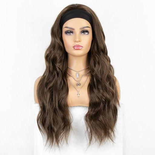 New Fashion Long Wavy Headband Wig for Black Women None Replacement Body Wave Synthetic Headwraps Hair Wig Wigs For Black Women Cosplay Wigs For Women