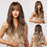 New Fashion Long Wavy Ombre Brown Highlight Wigs with Bangs Synthetic Natural Wig for Women Heat Resistant Cosplay Hair Wigs For Black Women Wigs For Cosplay