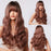 New Fashion Long Wavy Ombre Brown Highlight Wigs with Bangs Synthetic Natural Wig for Women Heat Resistant Cosplay Hair Wigs For Black Women Wigs For Cosplay