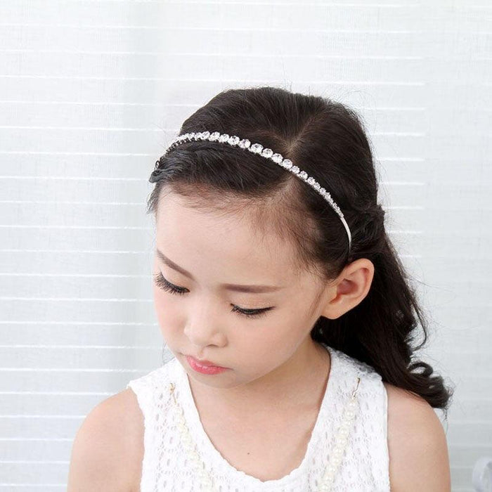 New In Sparkling Headwear Children Girl Bridal Crystal Rhinestone Wedding Jewelry Hair Bands Accessories For Women Tiara Crown Wedding Party Faux Pearls Rhinestone Headband Of Woman Crown Headband For Bride Bridesmaids