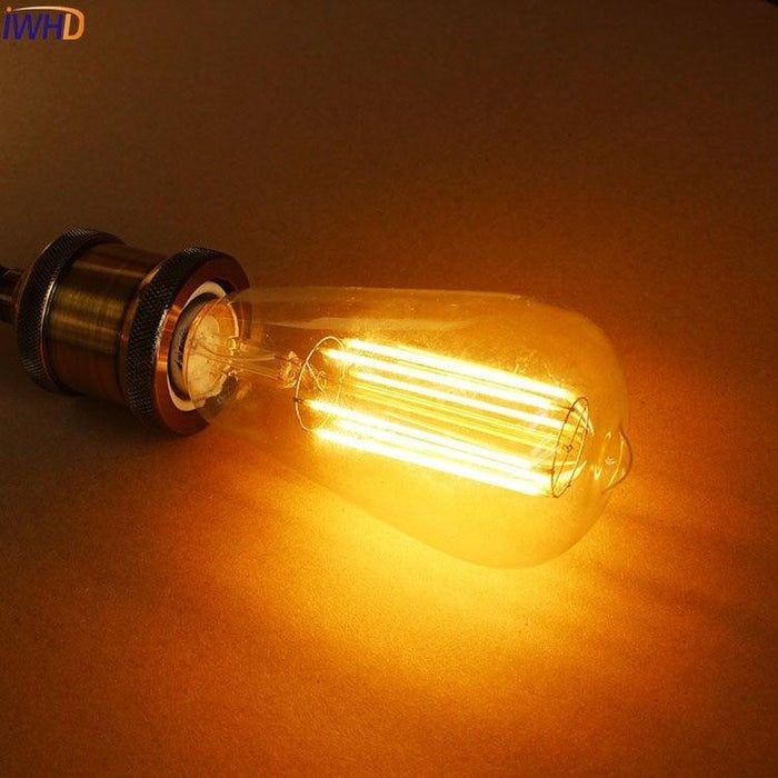 New LED Retro Lamp Edison bulb Vintage Light Edison Dimmable Amber Glass Antique Filament Squirrel Cage Filament Edison Light Bulb For Table Lamp Restaurant Home