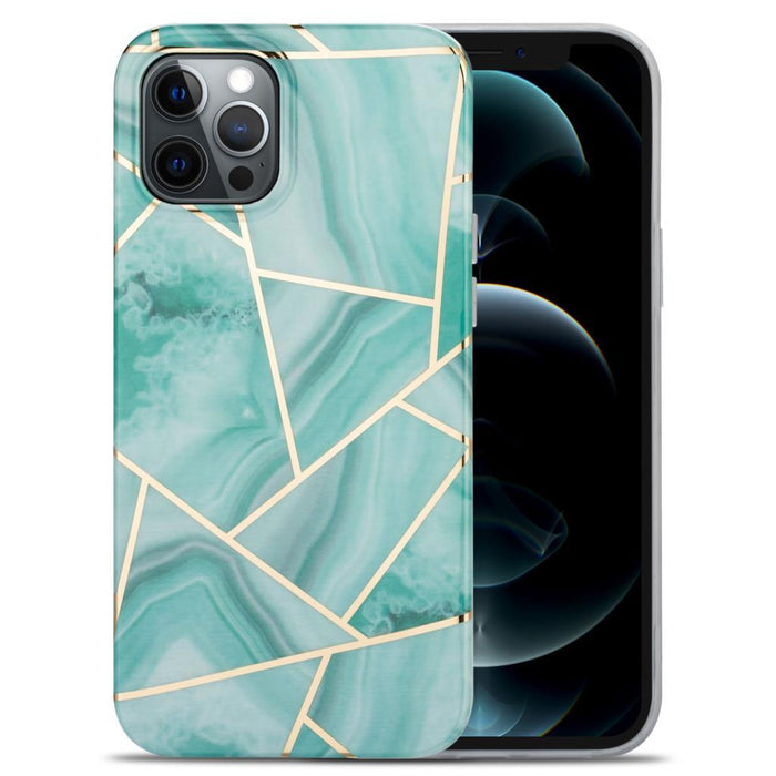 New Marble Phone Case For iphone 13 12 11Pro  Hard Soft Silicone Protective Case for Women Men Green Abstract Marble Pattern Design Phone Case For Women Girls