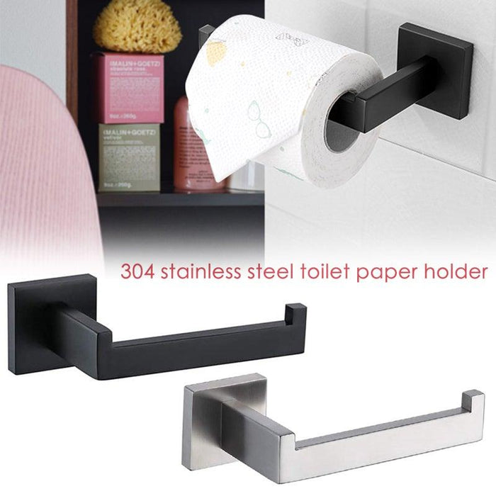 New  Matte Black Toilet Paper Holder Wall Mount Tissue Roll Hanger 304 Stainless Steel Bathroom Accessories Toilet Paper Holder Tissue Roll Holder Hanger Stainless Steel Matte Black Bathroom Lavatory Hardware Wall Mount 14.5cm