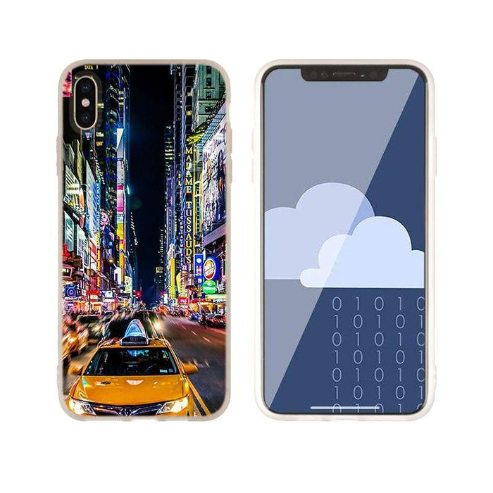 New York Times Square Taxi Silicone Soft Phone Shell Case for iPhone 13 12 11 Pro X XS Max XR 8 7 6 Plus SE Printable Cases Covers for Soft Rubber Protective Shockproof Slim Case