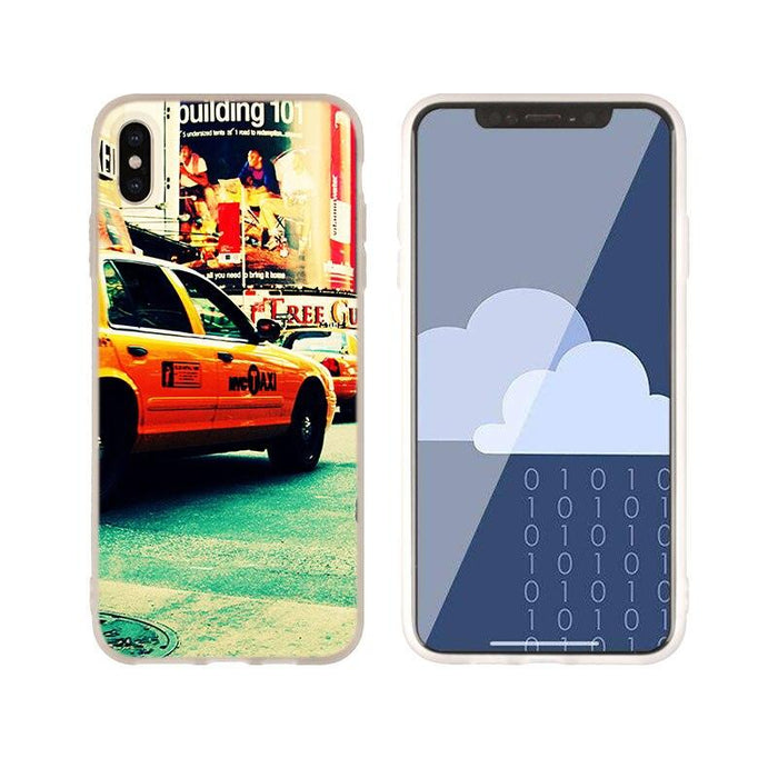 New York Times Square Taxi Silicone Soft Phone Shell Case for iPhone 13 12 11 Pro X XS Max XR 8 7 6 Plus SE Printable Cases Covers for Soft Rubber Protective Shockproof Slim Case