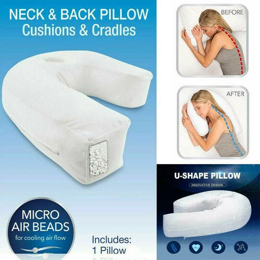 Newest U-Shaped Pillow Plus Side Sleeper Pillow U-Shaped Pillow Waist Support Pillows Hold Neck Spine Protection Sleep Buddy Pillow for Sleeping Full Body Pillow Sleeper Pillow and Body Pillow Pregnancy Pillow with Contoured Support for Neck Back Hip