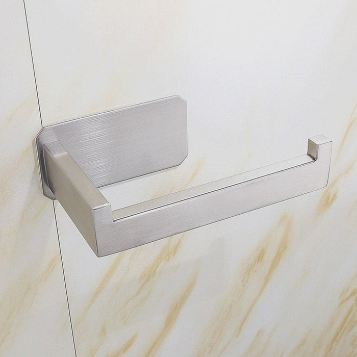 No-Drill Self Adhesive Toilet Paper Holder Stainless Steel Bathroom Kitchen Roll Paper Accessory Tissue Towel Rack Metal Holders Toilet Tissue Roll Holders Dispenser And Hangers Wall Mounted For Bathroom  Kitchen Stainless Steel Modern Square Style