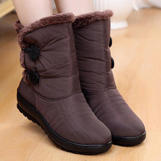 Non-Slip Snow Boots New Womens Warm Winter Boots Waterproof Shoes Winter Women Shoes Plus Velvet Cotton Boots Warm Lining Comfortable Non Slip Ankle Booties Outdoor Hiking Walking Platform Shoes