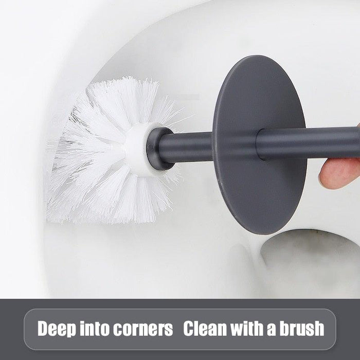 Nordic Ceramic Toilet Brush Bathroom Accessories Set With Non Slip Long Handle And Flexible Bristle Toilet Brush Stainless Steel Long Handle Toilet Bowl Brush For Bathroom Toilet-Ergonomic Elegant Durable