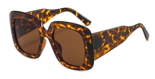 Oversized Leopard Unique & Attractive Designer Sunglasses For Women & Men Luxury Shades In Brown Square Size Sun Glasses Luxury Square Gradient Sun Glasses Shades