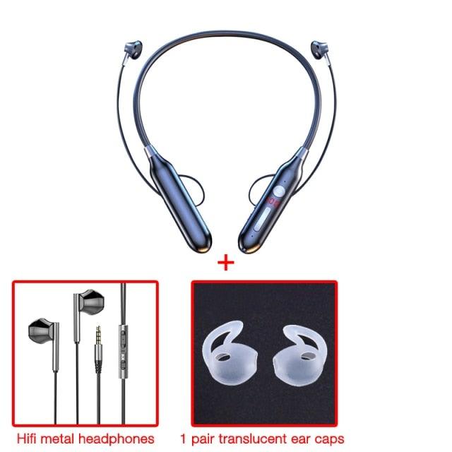 Playback Bluetooth Headphone Bass Wireless Headphones Sport Stereo Bluetooth Earphone Neckband Music Headset Updated Design with Industry Leading Sound & Improved Comfort, Long Wireless Range, Up to 24 Hours of Talk Time