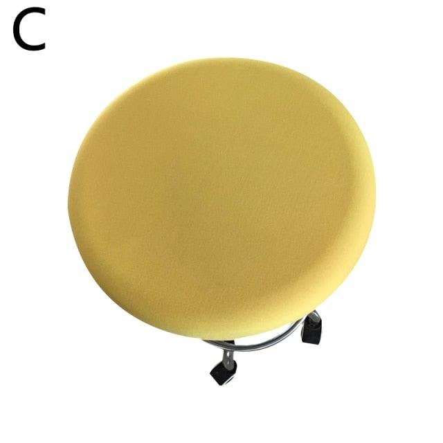 Polyester Fabric Round Chair Cover Waterproof Dining Seat Chair Covers Hotel Banquet Seat Covers Chair Protector Round Bar Stool Seat Covers Washable Stool Cushion Slipcover Elastic Bar Chair Covers