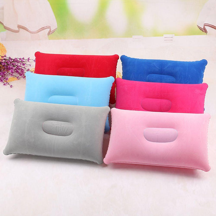 Portable Ultralight Inflatable Pillow PVC Nylon Air Pillow Sleep Cushion Travel Bedroom Hiking Beach Car Plane Head Rest Support Convenient Ultralight Inflatable Air Pillow Sleep Cushion Travel Bedroom Hiking Beach Car Plane