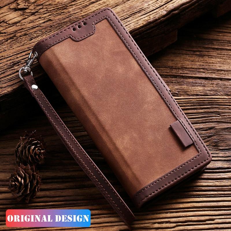 Premium PU Leather Magnetic Flip Case Cover with Card Holder Leather Case For Redmi Note 11 10 9 8 Pro 7 8T 11S 10S 9S Flip Case Cover For Xiaomi Mi 11 Lite 5G NE 11T 10T 9T Poco X3 Pro NFC