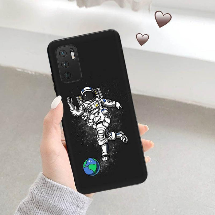 Printed Design Class Shockproof Silicone Cover For Xiaomi Redmi Note 11 Pro 10 5G 9 9s 8 7 9T 8T Astronaut Football Soft Black Phone Case For Redmi 10 9 9a 9c 9T 8 8A 7A Cover