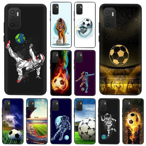 Printed Design Class Shockproof Silicone Cover For Xiaomi Redmi Note 11 Pro 10 5G 9 9s 8 7 9T 8T Astronaut Football Soft Black Phone Case For Redmi 10 9 9a 9c 9T 8 8A 7A Cover