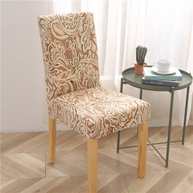 Printed Modern Chair Cover Spandex Stretch Elastic Chair Covers Seat Cover For Dining Room Hotel Wedding Banquet Cover Printed Stretchable Parson Chair Covers for Dining Room Pattern Stretch Dining Chair Slipcover Washable Removable for Kitchen