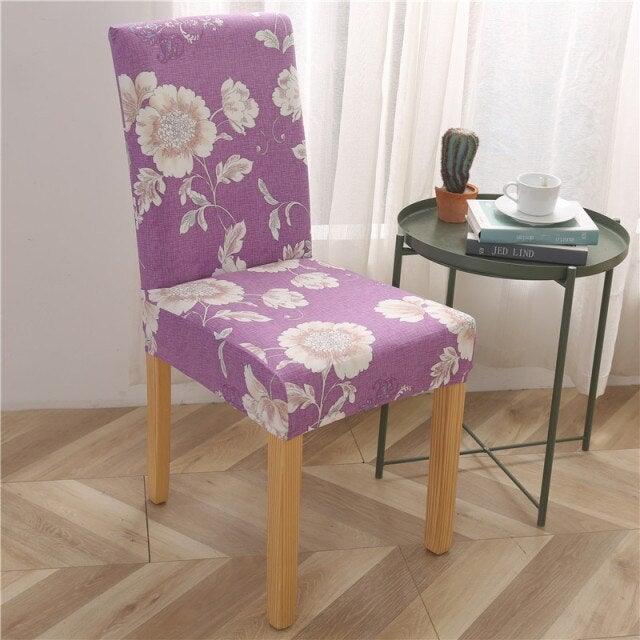 Printed Modern Chair Cover Spandex Stretch Elastic Chair Covers Seat Cover For Dining Room Hotel Wedding Banquet Cover Printed Stretchable Parson Chair Covers for Dining Room Pattern Stretch Dining Chair Slipcover Washable Removable for Kitchen