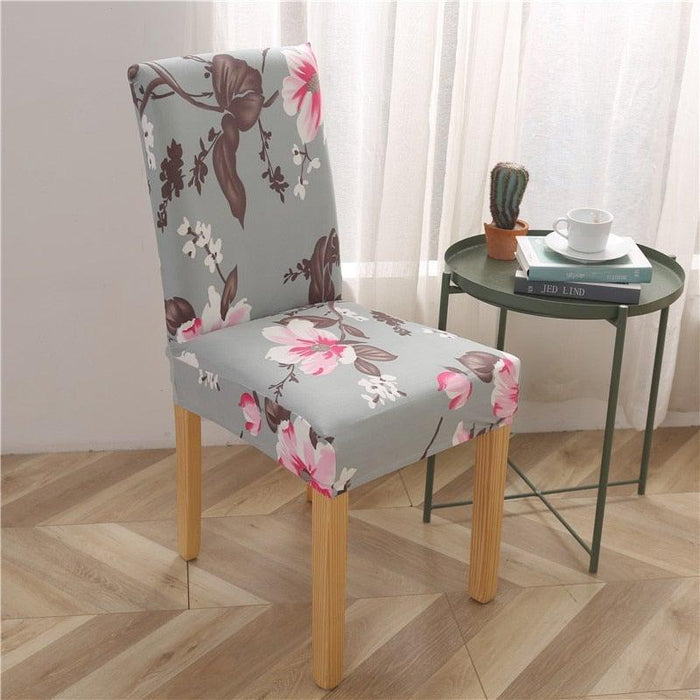 Printed Modern Chair Cover Spandex Stretch Elastic Chair Covers Seat Cover For Dining Room Hotel Wedding Banquet Cover Printed Stretchable Parson Chair Covers for Dining Room Pattern Stretch Dining Chair Slipcover Washable Removable for Kitchen