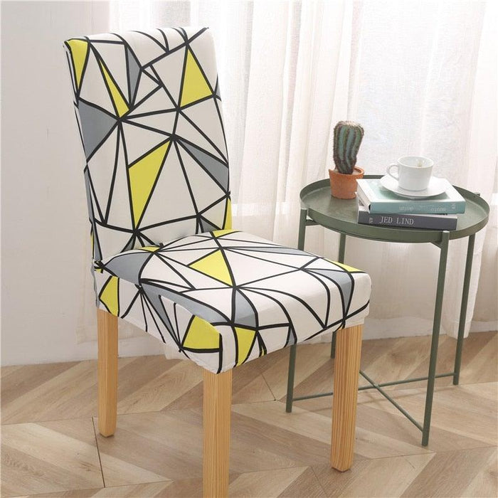 Printed Modern Chair Cover Spandex Stretch Elastic Chair Covers Seat Cover For Dining Room Hotel Wedding Banquet Cover Printed Stretchable Parson Chair Covers for Dining Room Pattern Stretch Dining Chair Slipcover Washable Removable for Kitchen