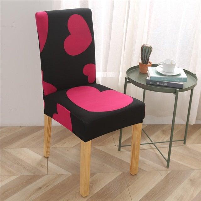 Printed Modern Chair Cover Spandex Stretch Elastic Chair Covers Seat Cover For Dining Room Hotel Wedding Banquet Cover Printed Stretchable Parson Chair Covers for Dining Room Pattern Stretch Dining Chair Slipcover Washable Removable for Kitchen