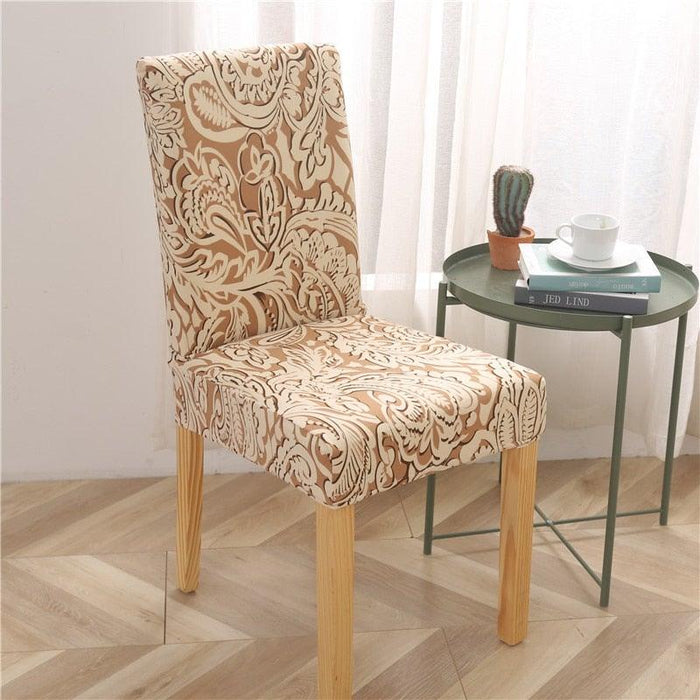 Printed Modern Chair Cover Spandex Stretch Elastic Chair Covers Seat Cover For Dining Room Hotel Wedding Banquet Cover Printed Stretchable Parson Chair Covers for Dining Room Pattern Stretch Dining Chair Slipcover Washable Removable for Kitchen