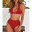 Beautiful Multicolored Women High Waist Bikini Swimwear Women Halter Push Up Bikini Set Swimsuit Women's Flower Print Bikini High Waist Beach Swimsuits Sporty Two Piece Bathing Suit Female Beach Wear Bathing Suit