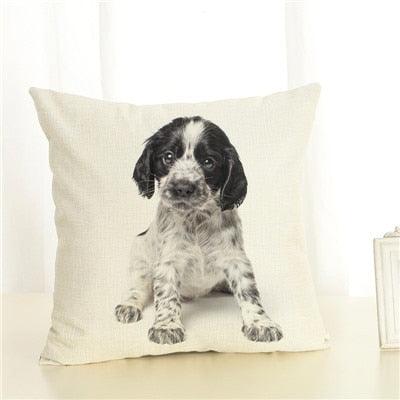 Cute Pet Dog Printed Cushion Cover Linen Pillow Cover Decorative Throw Pillow Cover For Sofa Chair Home