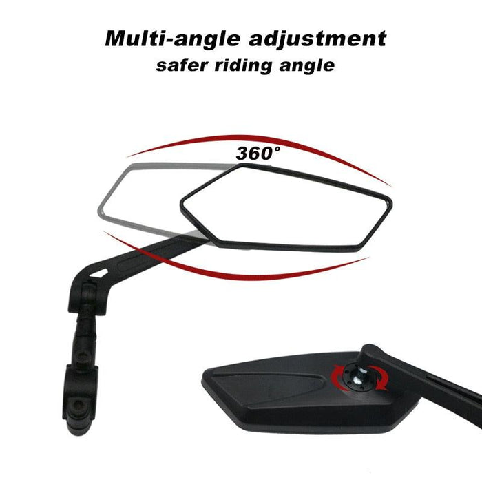 New Scratch Resistant Glass Lens Rear View Mirror Bike Cycling Clear Wide Range Back Sight Rearview Reflector Adjustable Handlebar Rotatable Bicycle Rear View Glass Mirror Wide Angle Acrylic  Safety Mirror New Scratch Resistant Glass Lens