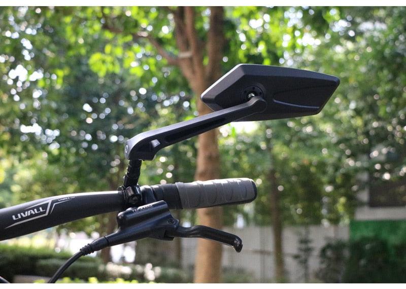 New Scratch Resistant Glass Lens Rear View Mirror Bike Cycling Clear Wide Range Back Sight Rearview Reflector Adjustable Handlebar Rotatable Bicycle Rear View Glass Mirror Wide Angle Acrylic  Safety Mirror New Scratch Resistant Glass Lens