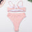 Bikinis Solid Push Up Bikini Padded Bra Straps High Waist Swimsuit Female Swimwear Women's Bathing Suit Lace up Bikini Ribbed Two Piece Swimsuit