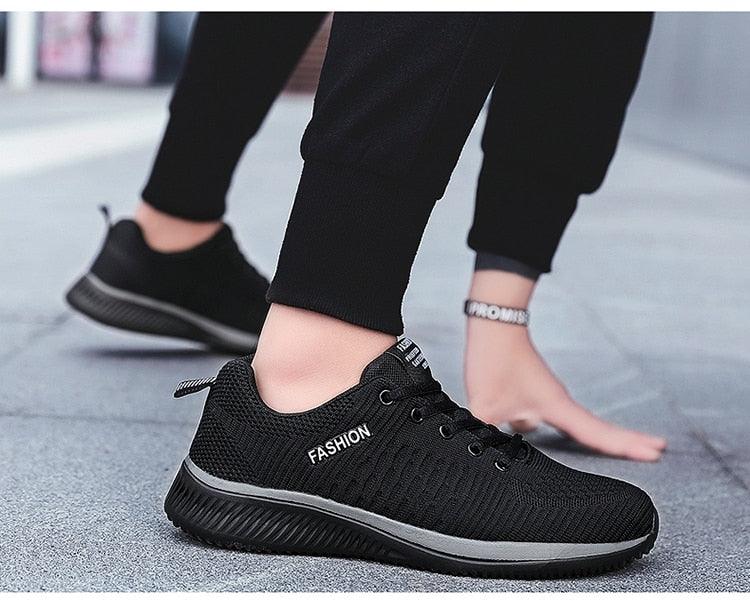 Mens Sport Running Sneakers Fashion Men Casual Shoes Breathable Shoes Walking Sneakers Men's Tennis Black Sneakers Trainers Mesh Flat Breathable Summer Walking Beach Mesh Design