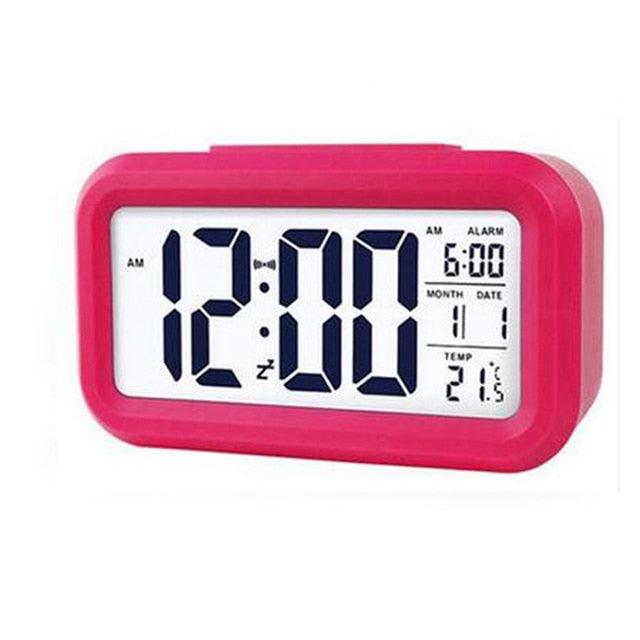 Digital Alarm Clock Voice Alarm Clock Intelligent Smart Timer Creative Students Mute LED Electronic Warning Machinery Gifts Battery Operated LCD Electronic Clock for Bedroom Home Kitchen Office Outdoor