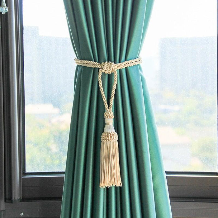 Curtain Tiebacks Tassel Curtain Clips Rope Curtain Tie Backs Holdbacks Decorative  Curtain Holder Accessories For Drape Curtain Holdbacks Braided Buckle Home Decorative Window Drapery Ball Tassels Tieback 50cm