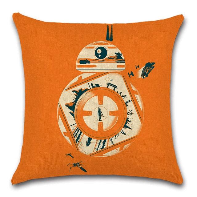 Unique Style Throw Pillow Cover Robot pattern Polyester Linen Cushion cover Decoration For Home House Party Chair Sofa Gift Cute Adorable Cartoon Robot Waving with Robotic Dog Friend Throw Pillow Cover Case Decorative Cushion For Couch Bed