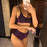 Glitter Sparkling Female Swimsuit High Waist Bikini Women's High Waist Bikinis Party Glitter Scoop Neck Crop Top Swimsuits Two Piece Bathing Suit Women Swimwear Two-pieces Bikini Set Summer Swim Suit