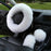 3PCS Fur Steering Wheel Cover Set Real Sheepskin Auto Plush Warm Fluffy Fuzzy Women Winter Fashion Wool Fur Soft Furry Steering Wheel Covers Blue Fluffy Handbrake Cover Gear Shift Cover Fuzz Warm Non-slip Car Decoration Car Accessories for Women Girl